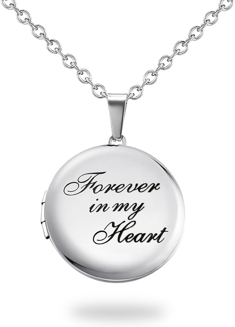PHOCKSIN Locket Necklace for Women Black/Gold/Silver Locket Necklace Oval/Round/Heart Photo Necklace New Years Gifts for Girls - Image 1